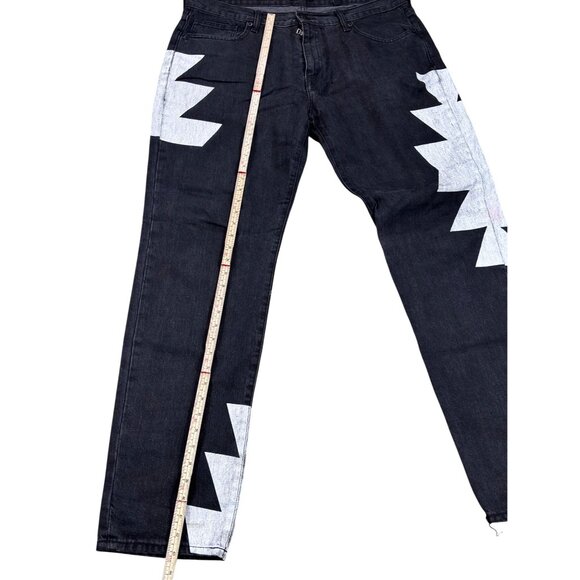 Nova Men Zigzag Pattern Denim Jeans Size 36 - Picture 3 of 13